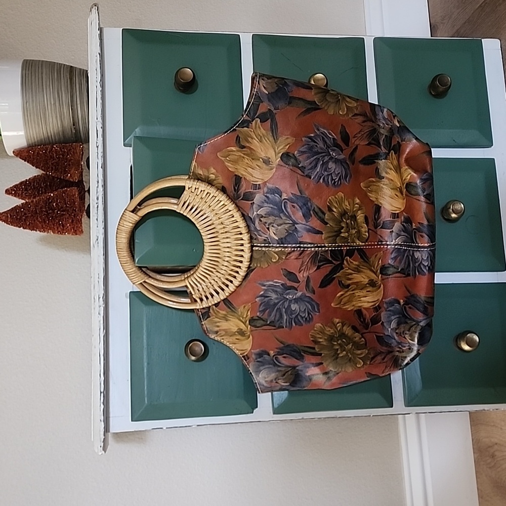 Patricia Nash Floral Bamboo Handle Bag